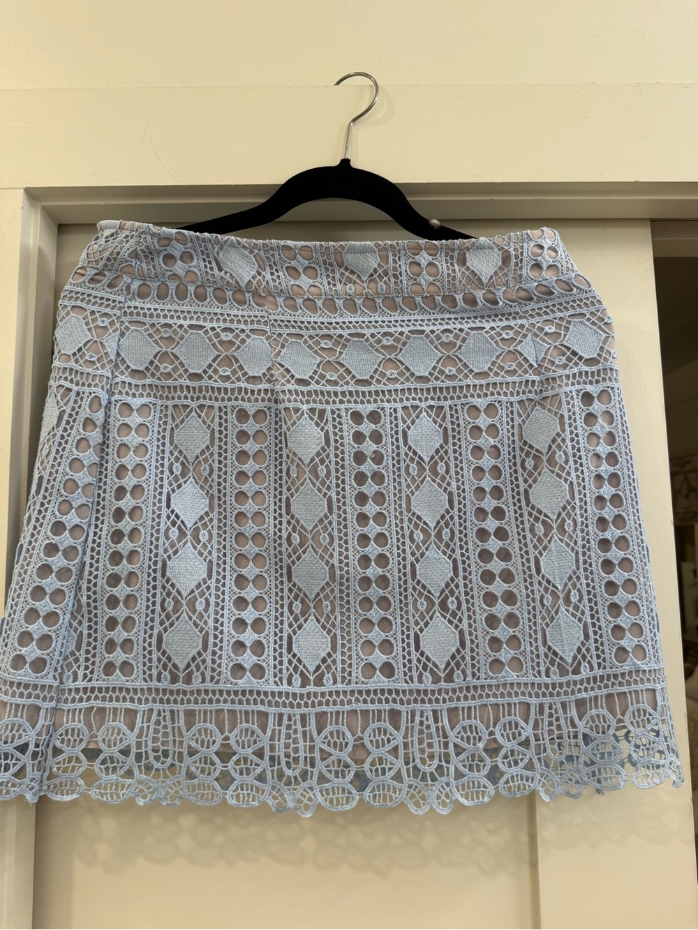 En Saison Light Blue Lace Square-Neck Blouse - Picture 5 of 8